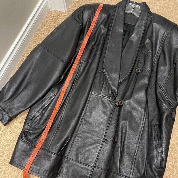 Vintage Rue Royale 1980s Oversized Leather Jacket - Picture 10 of 12